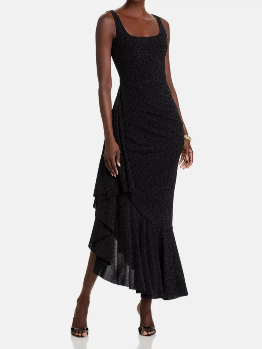 Black Halo Women's Black Jewel Metallic Gown Dress Size 0
